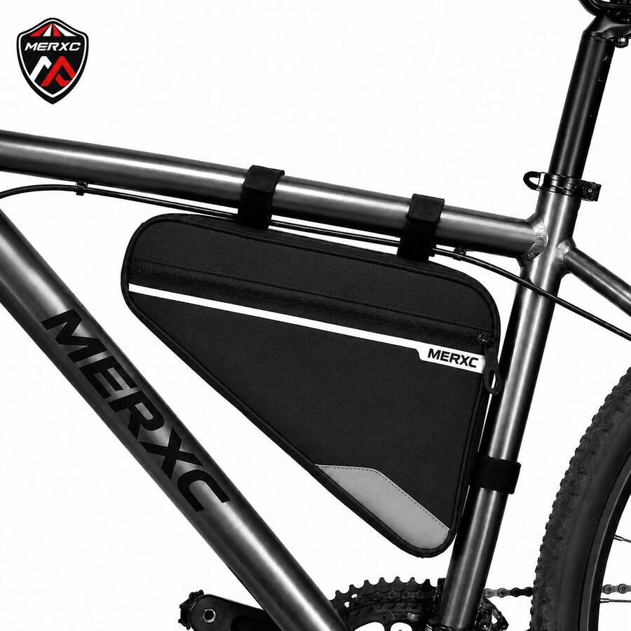 MERXC Brand Bicycle Triangle Bag, Large Capacity Front Frame Storage Bag, Tool Storage Pouch, Compatible With Mountain Bike, Road Bike And MTB - Multicolor - View 1