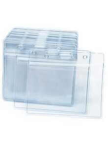 2/5/10pcs Transparent Card Holder Sleeves, Pass Card Holder, Badge Holder, ID Card Protector, Nurse Badge Holder, Soft PVC Plastic Horizontal Card Holder, Transparent Waterproof Card Holder, Suitable For ID Card, Student Card, Back To School - Rectangle - View 1