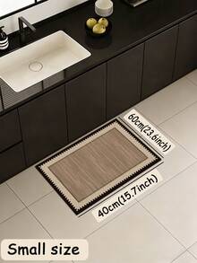 1pc Retro Chessboard Border Pattern Kitchen Mat, 3.5 Mm Soft Rubber That Absorbs Water And Is Easy To Clean. Suitable For Corridors, Bathrooms, Living Rooms, Outdoor Door Mats, And Toilets. Useable Throughout The Year And For Various Holidays. - Multicolor - View 12