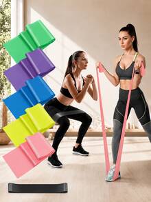 2pcs/Set Resistance Band Set, 150cm Strength Training Elastic Bands, Suitable For Yoga, Pilates, Stretching, Rehabilitation, Strength Training, Muscle Shaping And Flexibility Enhancement, Different Resistance Levels, Home Fitness Bands, Summer Travel Gift - Upgraded Set - View 2