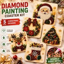 Santa Christmas Tree Multi Pattern Square Framed Diamond Painting Home Holiday Handmade Decor Art, Indoor Wall Decor, Window Display Ornament, Xmas Gift, DIY Rhinestone Painting Kit - Multicolor - View 4