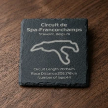 1pc 10cm*10cm Natural Stone Racing Track Coaster, 8 Track Designs, Laser Engraved Track Map Stone Drink Coaster, Heat Resistant Non-Slip Square Coaster, Racing Decoration, Racing Fan Gift, Car Enthusiast Gift, Birthday Christmas Gift - Black - View 15