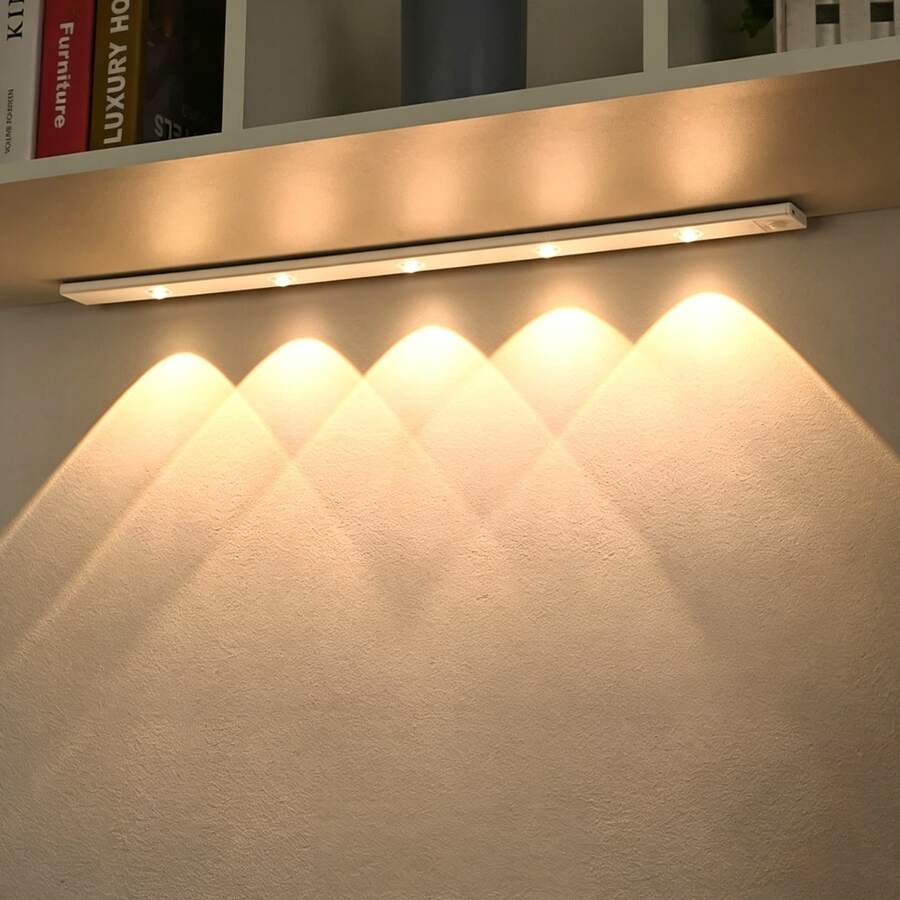 1 قطعة مصباح خزانة LED بحساس حركة، مصباح LED بحساس حركة، مصباح حائط LED لاسلكي، مصباح بحساس حركة، مصباح ديكوري، مصباح خزانة LED، مصباح غرفة المعيشة، إضاءة الخزانة، مصباح LED مركز، 200mAh، 350mAh