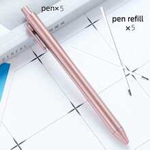 12pcs Luxury Rose Gold Ballpoint Pens, Bulk Pack, Retractable Black Ink, Medium Tip, Smooth Writing, Suitable For Wedding Bridal Party, Business Office, Diary & Gift, Guest Favors - C - View 12