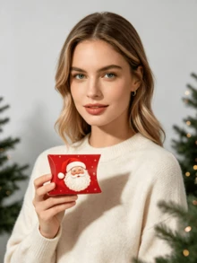 12Pcs Christmas Pillow Paper Gift Boxes Xmas Candy Cookie Treat Box Santa Snowman Reindeer Pattern Holiday Party Favor Packaging - View 2