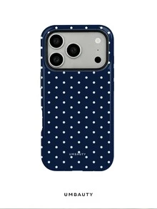 UMBAUTY 1pc Fashionable Phone Case, Navy Blue Background With White Polka Dot Pattern Design, Suitable For Phone 17 Pro Max, 16 Pro Max, 15 Pro Max, 14 Pro Max, 11/12/13/14/15/16/18 Pro/Pro Max/Plus. This High-End, Fashionable And Fun Phone Case Is Suitable For Both Men And Women, Making It An Ideal Gift For Girlfriend On Easter, Spring, Wedding Season And Birthday - Multicolor - View 8