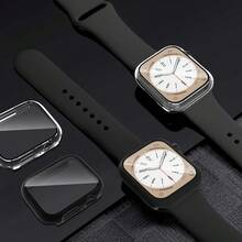 1 Pc Screen Protector - Full-Body Hard PC Protective Case, High-Definition Ultra-Thin, Compatible With Apple Watch Series Ultra/SE/11/10/9/8/7/6/5/4/3/2/1, Fits 38/40/41/42/44/45/46/49mm, Smart Watch Protective Case Accessory, Black - Black - View 7