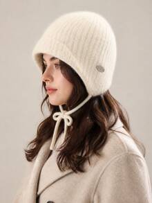 Cute Face-Slimming Knitted Ushanka Hat, Warm Ear-Protective Woolen Cap, Suitable For Daily Wear, Shopping And Outings - Fisherman's Hat - View 2