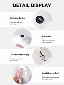 AOYI Automatic Aroma Diffuser, Electric Mist Fragrance Dispenser, Wall-Mounted And Desktop Dual-Use Automatic Fragrance Sprayer, 4-Level Adjustable Essential Oil Diffuser, Suitable For Living Room, Bathroom Or Office Space - Mist - View 3