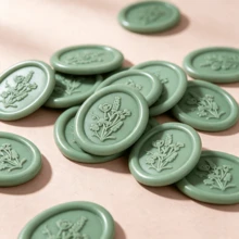20入/包 花卉圖案蠟封貼紙，適用於婚禮邀請函、派對邀請函裝飾、禮物包裝、手帳裝飾－祖母綠 - 花-翠綠 - 查看 5