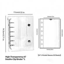 31/1pc A6/A7 Transparent PP Soft Cover 6-Ring Loose Leaf Binder, With Replaceable Transparent Inner Pages, Photo Card Storage Album, Multi-Functional Storage Photo Album, Suitable For K-Pop Idol Card Collection, Handmade Book Making, Also Suitable For School Supplies - Multiple Styles - View 11