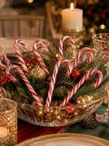 15cm 紅白條紋壓克力糖果棒裝飾品，聖誕糖果棒飾品，人造糖果棒聖誕樹裝飾，適用於聖誕樹、花環、壁爐、禮物包裝、聖誕派對與居家節慶裝飾 - 壓克力手杖 - 查看 7