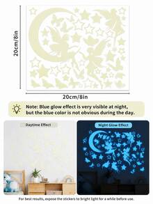 1 Set Pink Star Girl Butterfly Glow-In-The-Dark Butterfly Wall Stickers, Suitable For Living Room, Bedroom And Children's Room Home Decor. Removable Semi-Matte Self-Adhesive Stickers, Fit For Living Room, Bedroom And Children's Room. Home Decor Stickers, Wall Decals, Vinyl Stickers, Spring Decor To Add Vitality To Home. Rama Decor Sticker Gift, Ideal For Birthday Or Graduation Gift. - A - View 10