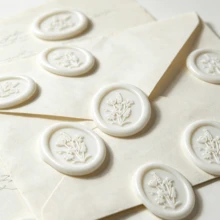 20PCS/Pack Floral Pattern Wax Seal Stickers, Used For Wedding Invitations, Party Invitations Decoration, Gift Wrapping, Scrapbooking Decoration - Ivory White - Flower - White - View 9