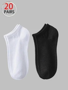 30/20/15/10/5 Pairs Unisex Ankle Socks: Black, White, Grey Colors, Lace Bows, Heart Patterns, Striped Style, Soft Comfortable Casual Multi-Functional Student Ankle Socks, Suitable For Daily Use, Randomly Mixed Colors - Multicolor - View 16