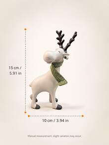 Fun Christmas Reindeer Sculpture, Cute Humorous Deer Statue With Green Scarf, Modern Christmas Tabletop Decor, Suitable For Mantel, Shelf, Living Room, Office, Winter Holiday Decoration, Christmas Gift - Selected Items - View 15