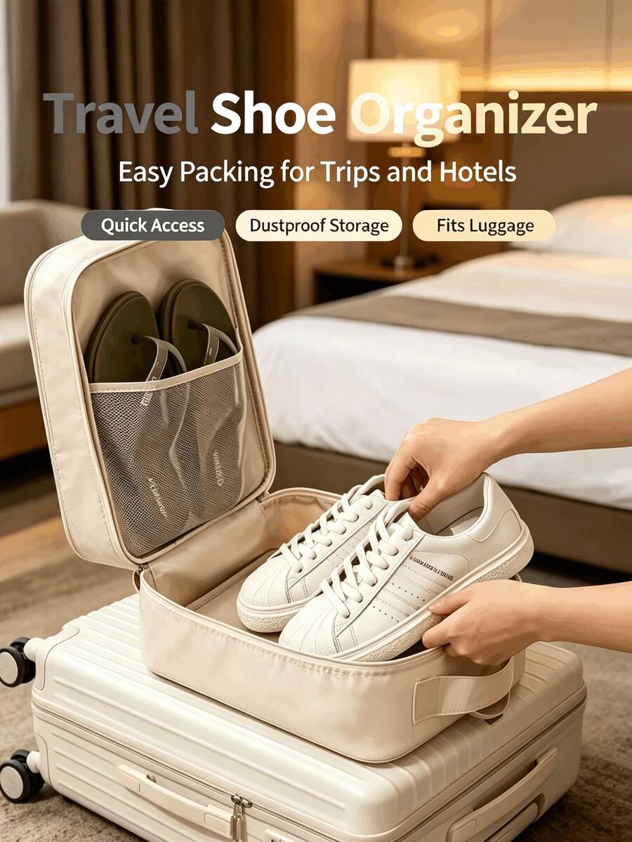 Portable Waterproof Travel Shoe Bag, Dust-Proof Large Capacity Shoe Storage Organizer, Multi-Functional Travel Shoe Storage Bag