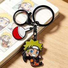 1pc Naruto Anime Chibi Enamel Metal Pendant Keychain, Uzumaki Naruto Sasuke Sakura Kakashi Keyring, Cartoon Cosplay Accessory Fan Gift - Multicolor - View 4