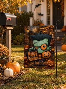 1 buah Bendera Taman Halloween, Bendera Halaman dengan Motif Hantu, , Tengkorak & Monster, Dekorasi Teras, Halaman, dan Taman Halloween Musim Gugur - A - View 12