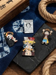 One Piece Q版動漫角色琺瑯領針路飛 索隆 山治 喬巴 羅賓 布魯克 胸章 徽章 背包裝飾 粉絲禮物 - 彩色 - 查看 4