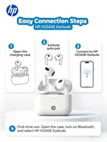 HP 藍牙 5.3 無線入耳式耳機，30 小時續航，USB-C 充電，附麥克風，兼容 iOS 與 Android - 白色 - 查看 11