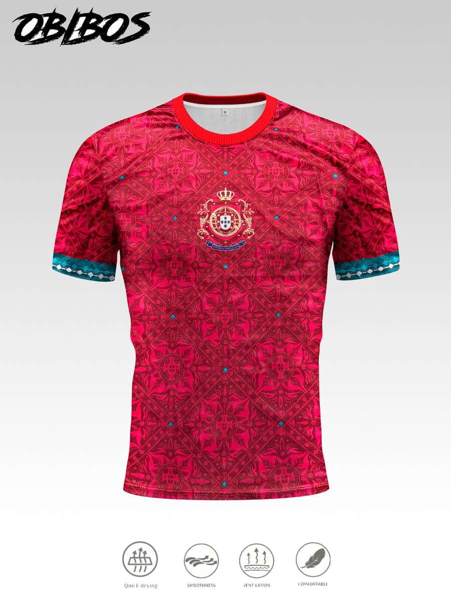 Portugal Men's T-Shirt, Suitable For Competition, Daily Wear, Gift And Style Sports