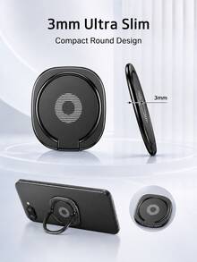 Support de téléphone rotatif à 360° en métal, support de doigt pliable ultra-fin, support de téléphone anti-chute, support de téléphone rond réglable, poignée arrière de téléphone, accessoire de smartphone universel, convient pour iPhone et Android, support de bureau mains libres - Multicolore - Voir 7