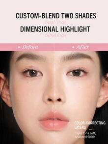 Mooekiss Highlighter Wajah Dual-Tone Berkilau Tinggi dengan Kontur 3D untuk Struktur Tulang, Riasan Bergaya Korea yang Menawan - 01 Biru Bulan Laut - View 3