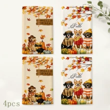 2/4/6 buah, Handuk Dapur Motif Anak Anjing Musim Gugur, Handuk Teh Mikrofiber Ultra Halus Lembut dan Sangat Menyerap, Kain Lap Piring, Handuk Pembersih, Handuk Tangan, Cocok untuk Memasak, Memanggang, Membersihkan, dan Dekorasi Dapur, Aksesoris Dapur, Kebutuhan Sehari-hari - MultiWarna - View 12