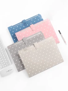 Polka Dot Pattern 8-Pocket Expanding File Folder, Accordion-Style Paper Organizer With Colorful Labels, Portable Expandable Bill & Receipt Holder, A4 Letter Size Document Storage, Suitable For Home, School And Office Supplies - Multicolor - View 7
