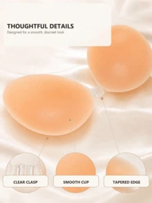 1/2 Pair Reusable Silicone Adhesive Bras, Non-Slip Lining, Suitable For Wedding Dresses, Small Size, Gentle Low Adhesion - Multicolor - View 7