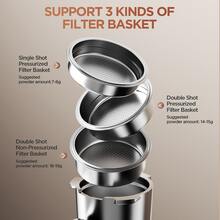 CAFELFFE 義式咖啡機、研磨一體咖啡機 20BAR、冷熱沖泡、奶泡器、內建研磨機、蒸氣功能、觸控螢幕、自清潔功能 不銹鋼機身、44級研磨精度、1.8升水箱、110g豆倉 家庭、辦公室、咖啡愛好者 - 歐規F型插(220-240V) - 查看 6