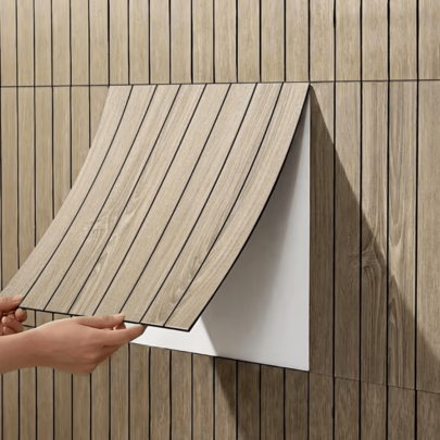 10Pcs 11.81x11.81inch Self-Adhesive 3D Slat Wall Paneling, Peel And Stick Decorative Wall Panels, Interior Accent Wall Decoration For Living Room, Bedroom And Home Renovation
