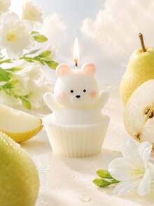 Sweet Bear Decorative Scented Candle, Handmade 3D Cupcake Design, Soft Vanilla Inspired Aroma And Warm Glow, Charming Tabletop Decor, Suitable For Birthday, Wedding, Tea Party, Dinner, Photo Prop, Romantic Celebration, Friendship Gift, Holiday Surprise - Multi-fragrance - View 15