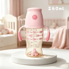 1pc PPSU Material Baby Bottle With Easy-Grip Handle, Silicone Nipple, Leak-Proof, Easy To Suck, 160ml Suitable For Babies 4 Months And Above, 260ml Suitable For Infants 6 Months And Above - Multicolor - View 9