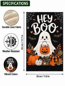 1 buah Bendera Taman Halloween, Bendera Halaman dengan Motif Hantu, , Tengkorak & Monster, Dekorasi Teras, Halaman, dan Taman Halloween Musim Gugur - A - View 3