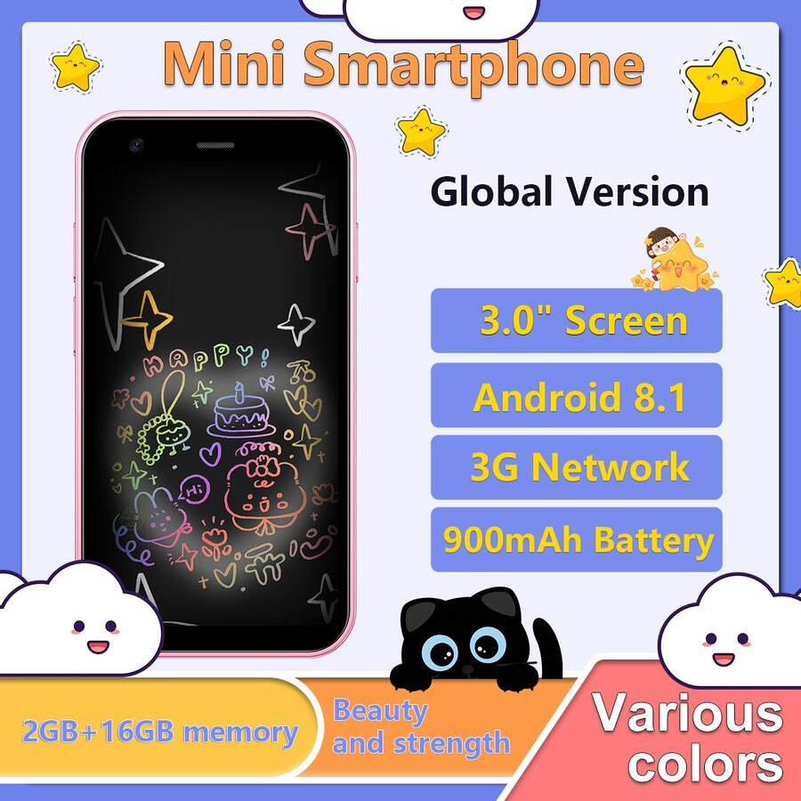 SOYES ONEMYTH XS15 Mini Kecil, Ringan, dan Kuat, Bodi Mini dengan Konfigurasi Unggulan, Desain Bodi Mini yang Modis, Tampilan Sederhana dan Indah, Sistem Android Murni, Disukai di Mana Saja, Tak Bisa Dilepas. - Berwarna merah muda - View 1