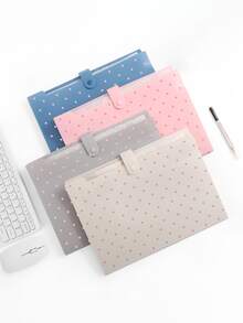 Polka Dot Pattern 8-Pocket Expanding File Folder, Accordion-Style Paper Organizer With Colorful Labels, Portable Expandable Bill & Receipt Holder, A4 Letter Size Document Storage, Suitable For Home, School And Office Supplies - Multicolor - View 7