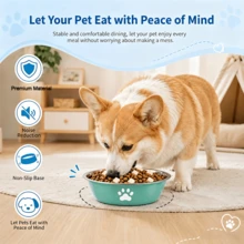 1个不锈钢宠物碗，狗碗，猫碗，防滑水碗，防滑防溢宠物喂食碗，适合各种体型的猫狗，实用便携耐用的居家户外宠物用品 - 彩印碗 - 查看 8