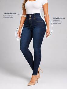 Women's Colombian Skinny Jeans - Dark Wash - View 4