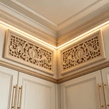 2pcs Solid Wood Carving With Hollow Horizontal Flowers, Home Decorations, Woodworking Supplies, Suitable For Cabinets, Doors And Windows, Furniture, Background Walls, Porches, Offices And Other Decorations, Holiday Decorations, DIY Decorations. - Multicolor - View 11