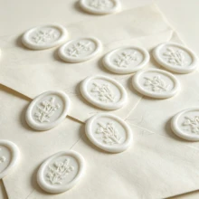 20PCS/Pack Floral Pattern Wax Seal Stickers, Used For Wedding Invitations, Party Invitations Decoration, Gift Wrapping, Scrapbooking Decoration - Ivory White - Flower - White - View 8