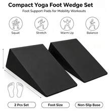 Squat Wedge Support Block, Suitable For Yoga, Strength Training And Deep Stretching, Squat Support Triangular Wedge Block, Deep Leg Bend Yoga Brick, Fitness Squat Wedge, EVA Leg Lift Stretching Inclined Board - Black - View 2