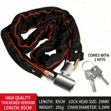 1Pc Bike Chain Lock] Bike Chain Lock | Security Anti-Theft Bicycle Key Lock - Long Padlock - View 9