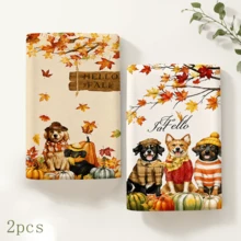 2/4/6 buah, Handuk Dapur Motif Anak Anjing Musim Gugur, Handuk Teh Mikrofiber Ultra Halus Lembut dan Sangat Menyerap, Kain Lap Piring, Handuk Pembersih, Handuk Tangan, Cocok untuk Memasak, Memanggang, Membersihkan, dan Dekorasi Dapur, Aksesoris Dapur, Kebutuhan Sehari-hari - MultiWarna - View 10