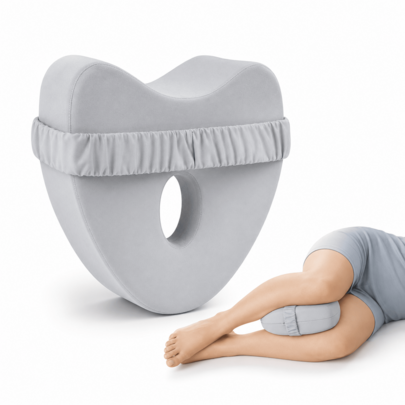 GEECO Knee Pillow For Side Sleepers, Cooling Memory Foam Leg Pillow With Adjustable Straps, Orthopedic Leg Positioner Support Cushion With Washable Cover, All Night Leg Position Pillow For Improved Sleep Quality, Ideal Gift For Mother's Day Birthdays