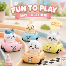 MINISO Chiikawa Happy Drive Series Blind Box, Cute Cartoon Wind-Up Car Figure Toy, Random 1 Design, For Desk Shelf Room Decor, Birthday Christmas Gift - Random Style - 1 Blind Box - View 2