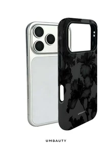 UMBAUTY 1pc Fashionable Phone Case, Deep Black Iris Floral Pattern Design, Compatible With Phone 18 Pro Max, 11/12/13/14/15/16/17 Pro/Pro Max/Plus. This High-End, Stylish And Fun Phone Case Is Suitable For Men And Women, Making It An Ideal Gift For Girlfriend On Easter, Spring, Halloween, Wedding Season And Birthday - Multicolor - View 3