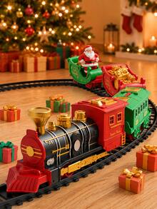 Christmas Train Set With Lights And Sound, Electric Train Model With Track, Christmas Tree Toy, Creative Children's Gift, Train Set - Retro Train - View 9