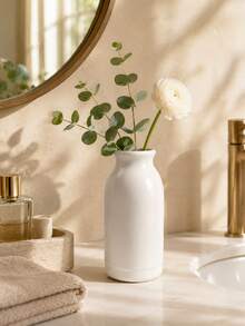 1pc White Vase, Minimalist Decorative Vase, Suitable For Tulips, Roses, Reed Grass, Dried Flowers And Green Plants, Elegant Home Decor, Suitable For Tabletop, Bookshelf, Mantel, Entryway, Bedroom, Perfect As Housewarming Gift - Selected Items - View 8